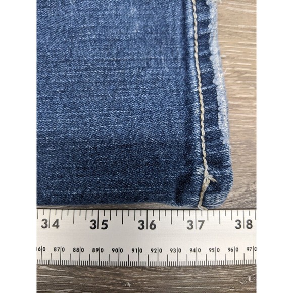 Silver Blue Jeans Pioneer Boot Cut Low Rise Dark Wash W 32 L 31 Distressed - Picture 11 of 12